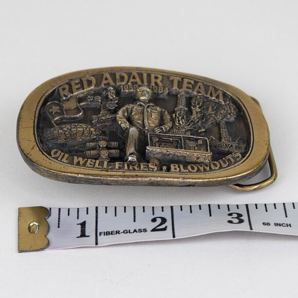 Red Adair Team Oil Well Fires Blowouts 25th Anniversary Belt Buckle Made In USA - Picture 7 of 10